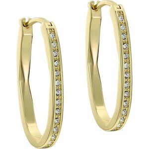 Ted Baker London Shivanna Crystal Shimmer Hoop Earrings 3.1cm Gold Plated Brass